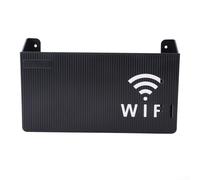 Wall Mounted Wifi Router Storage Organizer Box Plastic Shelf with Cable Management and Hollow Design for Antenna Signal Optimization (is black)