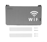 Wall Mounted Wifi Router Storage Organizer Box Plastic Shelf with Cable Management and Hollow Design for Antenna Signal Optimization (gray)