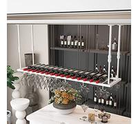 Wall Mounted Wine Glass Rack with Upside Down Hanging Design for Bar Counter and Household Use