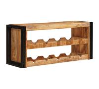 Wall-Mounted Wine Rack 100x45x33cm Solid Mango Wood Brown Industrial Bottle Rack