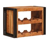 Wall-mounted Wine Rack 60x45x33cm Brown Solid Mango Wood Industrial Shelf Holder