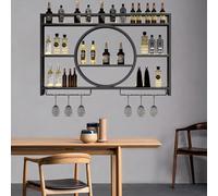 Wall Mounted Wine Rack Bar Cabinet,Single Cupboard Top and Glass Holder Home Unit with Doors Standing Slim Shelf Lining(140 * 15 * 80cm)