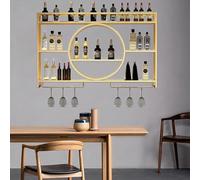 Wall Mounted Wine Rack Bar Cabinet,Single Cupboard Top and Glass Holder Home Unit with Doors Standing Slim Shelf Lining(100 * 15 * 80cm)