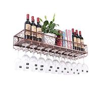 Wall Mounted Wine Rack | Bottle & Glass Holder | Cork Storage | Decorative Stemware Racks | Space-Saving Wine & Liquor Storage | Stylish Bronze Home Décor