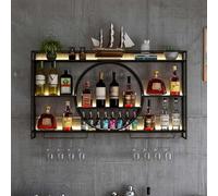 Wall Mounted Wine Rack Breakfast Bar,Bottle for Fridge Shelf Bar Home Pub Outdoor Unit Metal Standing Slim Tall Glass Under(120 * 15 * 80cm)