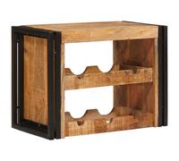 Wall-mounted Wine Rack Brown 60x45x33cm Solid Mango Wood Industrial Sturdy Shelf