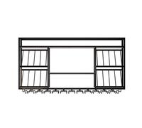 Wall-Mounted Wine Rack Floating Kitchen Shelf for Bottles Stylish Bar Storage Wine Holder for Home Dining Room and Bars (Size: 150 * 25 * 70cm Color: A)