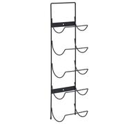 Wall Mounted Wine Rack for 5 Bottles Black Iron Cabinet vidaXL