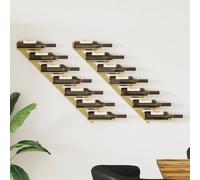 Wall-mounted Wine Rack Gold Metal 7-Bottle 88x8x72cm Space-Saving Home Bar Rack