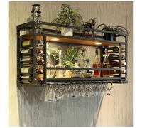Wall Mounted Wine Rack - Hanging Bottle and Glass Holder for Kitchen and Dining Room Storage, Stylish Display for Home, Space-Saving Design