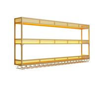 Wall Mounted Wine Rack - Industrial Design with LED Light for Wine Bottles and Cocktail Cups, Space-Saving Kitchen Storage Solution
