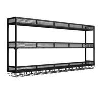 Wall Mounted Wine Rack - Industrial Design with LED Light for Wine Bottles and Cocktail Cups, Space-Saving Kitchen Storage Solution