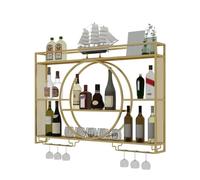 Wall Mounted Wine Rack, Metal Wine Display Rack for Home and Bar, Multifunctional Iron Storage for Champagne and Stemware