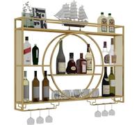 wall mounted wine rack Modern Wine Storage Rack Wall Mounted With LED Light With Wine Glass Holder,Iron Bar Liquor Shelf,Floating Wall Wine Shelves,Bar Liquor Bottle Display Shelf For Kitchen Bar Deco