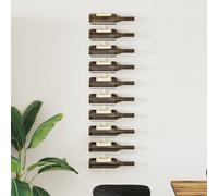 Wall-mounted Wine Rack White Iron 9-Bottle 98cm Vertical Bottle Holder Kitchen.