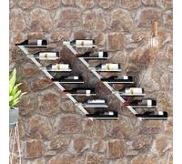 Wall-mounted Wine Rack White Metal 88 x 8 x 72 cm 7-Bottle Holder 2pcs incl kits