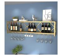 Wall-Mounted Wine Rack with Glass Holder - Compact Mini Bar for Liquor Display & Storage - Perfect for Wine Bottles & Glasses Essential Bar Accessory