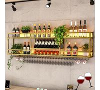 Wall-Mounted Wine Rack with LED Light - Stylish Wine Storage for Home Bar, Kitchen, Dining & Living Room - Perfect for Entertaining and Hanging Glass Support