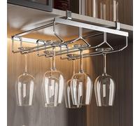 Wall Mounted Wine s Holder - No Drilling Rack for sware Drying Under Shelf & Cabinet, Perfect for Bar, Kitchen, and Home Decor - Space-Saving Design
