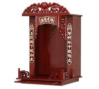 Wall-Mounted Wooden Altarpiece Mini Buddhist Altar with Drawer for Home Use 32cm/12.6in Brown Ideal for Sanctuaries s and Entrances