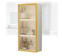 Wall Mounted Wooden BathroomCabinet with s Doors Metal Shower Cabinet for Laundry Room & Living Room d h 25x14x75cmSpaceSaving nizat Solut