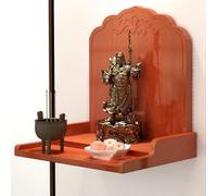 Wall-Mounted Wooden Buddha Shelf, Chinese Fengshui Statue Display Stand, Heavy Duty Personal Shrine Stand, Small Table Mandir God Stand