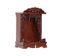 Wall Mounted Wooden Buddhist Altar Cabinet, Pooja Mandir Shrine, Zen Meditation Shelf with Pull Out Tray, Pre-Assembled, for Home Decor and Spiritual Practice