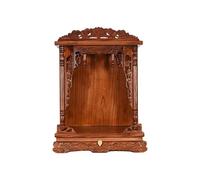 Wall Mounted Wooden Buddhist Altar Cabinet, Pooja Mandir Shrine, Zen Meditation Shelf with Pull Out Tray, Pre-Assembled, for Home Decor and Spiritual Practice