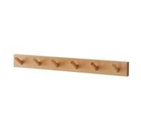 Wall Mounted Wooden Coat Hooks Decorative 3 to 8 Pegs Hat Rack for Coats Towels Bags & Robes Sturdy Natural Finish 53cm 20.8in Wall Hanger