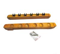 Wall Mounted Wooden Cue Rack with 6 Slots, Solid Wood Pool Holder for Billiard Table, Compact Game Room Organizer(Yellow)