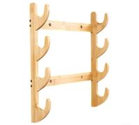Wall Mounted Wooden Fishing Tackle Rack with Curved Design for Horizontal or Vertical Installation Fits Multiple Rod Sets in Boathouse or Shed (4 floor)
