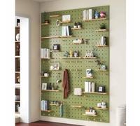 Wall-Mounted Wooden Pegboard Kit, 16mm Thick, 60x80cm Organizer for Kitchen, Bedroom, Office - Versatile Storage Solution for Tools, Crafts, and Accessories