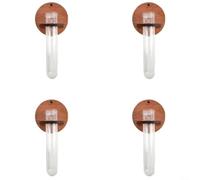 Wall Mounted Wooden Plant Stand with Clear Test Tubes for Air Plants Cuttings Hexagon Hanging Flower Display Rack Home Decor 4 Pcs