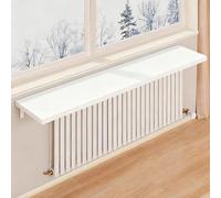 Wall-Mounted Wooden Radiator Shelf Cover Rectangular Heater Top Shelf Simple Home Office Decor 16-47in Sizes (White 80x30cm/31x12in)