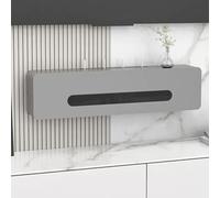 Wall-Mounted Wooden Router Shelf with Cable Management - WiFi Router Storage Box & Power StripNo Assembly Needed 31in (Gray)