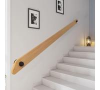 Wall-Mounted Wooden Stair Banister Railing for Indoor/Outdoor Stairs 12FT for Steps Corridor Support Rods Sturdy Stairway Railings Easy Installation