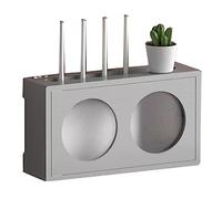 Wall-Mounted Wooden WiFi Router Storage Box with Frosted Acrylic Door nizer for Media Console & TV Cabinet Remote Control Holder Gray (B-45.3x10x20cm)