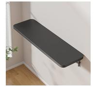 Wall Mounted Work Bench, Folding Wall Desk, Solid Wood Floating Desk And Laundry Table,Folding Work Table, Stainless Steel Brackets Hold 200 Lbs,Black,40X20cm