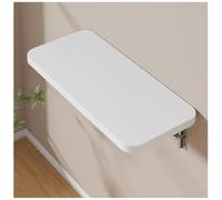 Wall Mounted Work Bench, Folding Wall Desk, Solid Wood Floating Desk And Laundry Table,Folding Work Table, Stainless Steel Brackets Hold 200 Lbs,White,40X20cm