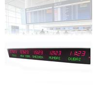 Wall Mounted World Time Zone Clock, Digital City Clocks, 1000CD Brightness, Adjustable Brightness for Multinational Corporate Office Hotel
