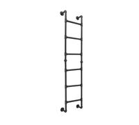 Wall-Mounted Wrought Iron Industrial Pipe Ladder Basement Window Well Escape For Attics/Dorms/RV Decks, 330 Lbs Load Capacity(170cm/66.9in-6Step)