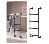 Wall-Mounted Wrought Iron Industrial Pipe Ladder Basement Window Well Escape For Attics/Dorms/RV Decks, 330 Lbs Load Capacity(146cm/57.5in-4Step)