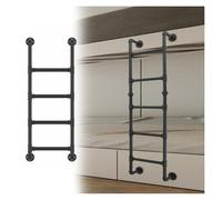 Wall Mounted Wrought Iron Loft Bed Ladder Indoor Outdoor Climbing Ladders Customizable Size For Outdoor Roof/Garage, Basement Egress(Wit,100cm/39in)