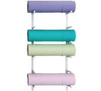 Wall-Mounted Yoga Mat Holder Freestandingfor Home Gym & Studio Stable Metal Towel/Foam Roller & Skateboard Storage Stylish White Design