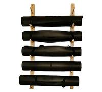 Wall Mounted Yoga Mat Holder Storage Organizer, Wood Heavy Duty Foam Roller Exercise Mats Display Rack, Vertical Small Space Sports Equipment Shelf