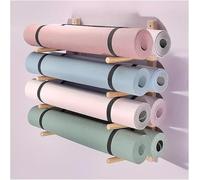 Wall-mounted Yoga Mat Rack - Wooden Foam Roller & Exercise Mat Storage, Space-saving Organization For Home Gym, Durable & Stylish Design One Color 4 layer