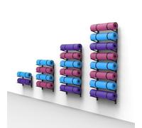 Wall Mounted Yoga Mat & Sports Equipment Storage Rack - Space Saving Foam Roller Hanging Organizer for Home Gym, Workout Room, Exercise Gear