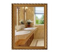 Wall MountedMirror with Wooden eDetiv Mirror for Bathroom or ToiletHorizontal/Veal Hanging Printed Effect d 40x50cm