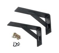 Wall MountedShelf Brackets, 2 Pack Iron Triangle Wall Floating Shelf Brackets Black 5mm Thick Load 1000lbs 15-70cm(60cm/23.6in)