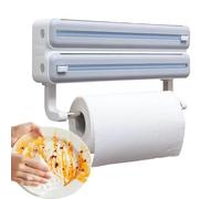 Wall Mounting Foil Dispenser - Aluminium Wrap Cutter Organiser | Kitchen Storage Box with Film Cutter and Tissue Hanger, Food Holder Dispenser for Home Use, Worktop, Saver, Cooking
